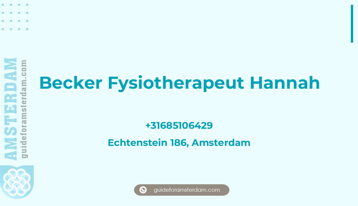 Reviews over Becker Fysiotherapeut Hannah, Echtenstein 186, Amsterdam